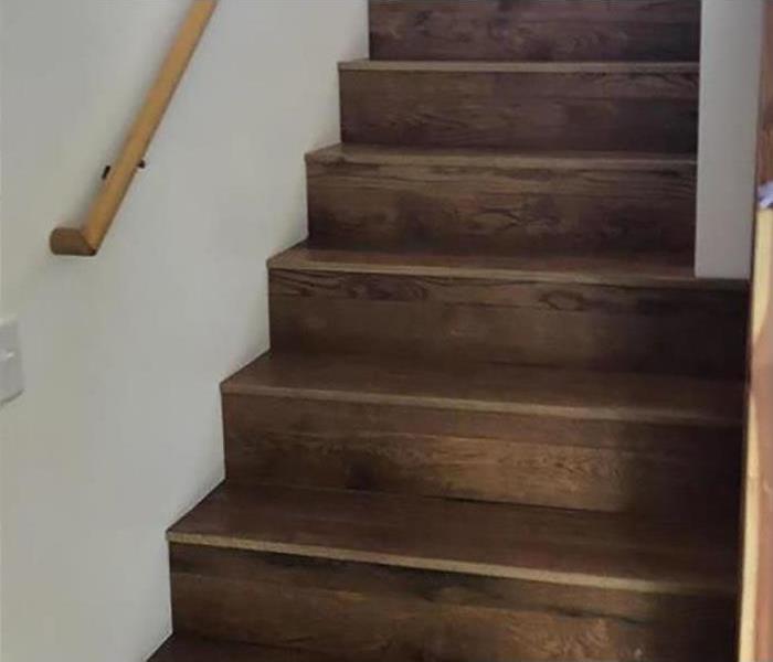 restored stairs after a fire